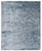 8' X 10' Blue and Silver Shag Hand Tufted Area Rug