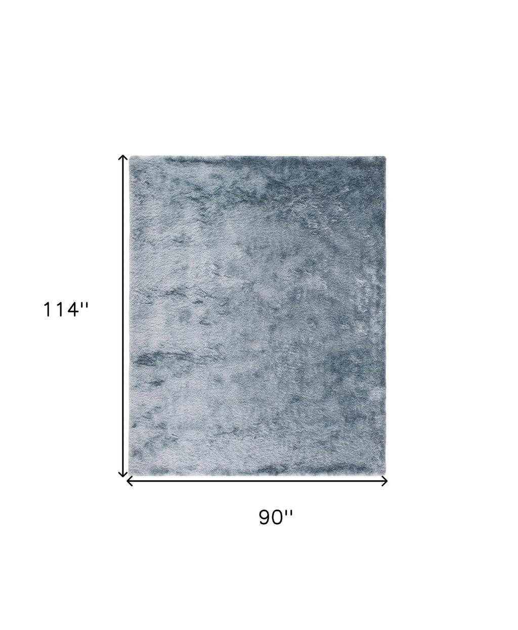 8' X 10' Blue and Silver Shag Hand Tufted Area Rug