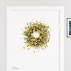 24 Inch Yellow And White Spring Daisy Artificial Wreath For Covered Porches And Indoor Use