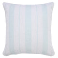 20" X 20" Bright Blue And White 100% Cotton Coastal Zippered Pillow