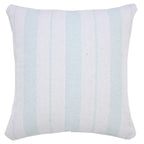 20" X 20" Bright Blue And White 100% Cotton Coastal Zippered Pillow