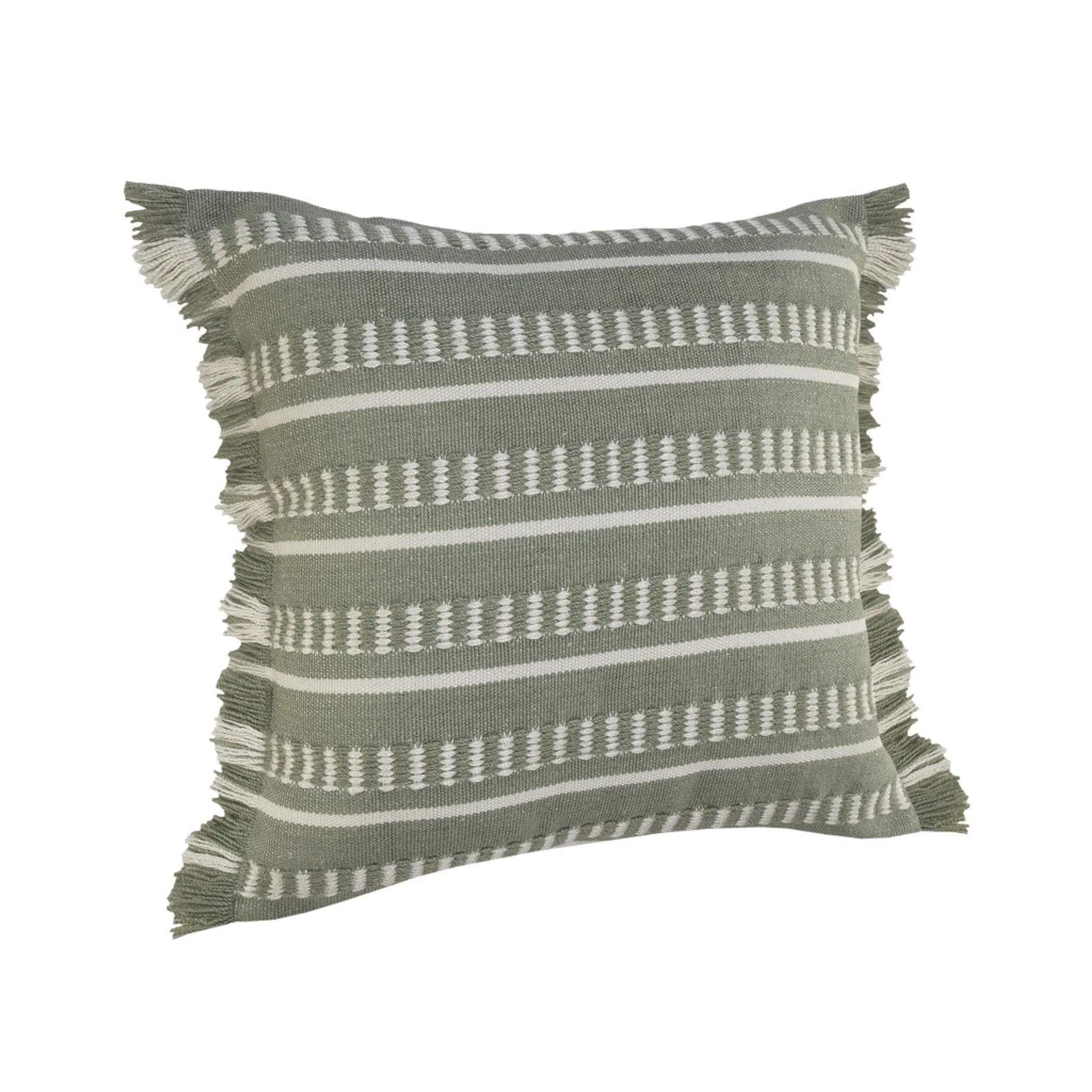 24" X 24" Green Zippered Coastal Indoor Outdoor Throw Pillow