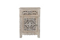 30" Gray Solid Wood Distressed One Drawer Nightstand