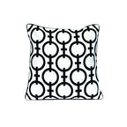 20" Black and White Geometric Cotton Throw Pillow