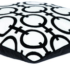 20" Black and White Geometric Cotton Throw Pillow