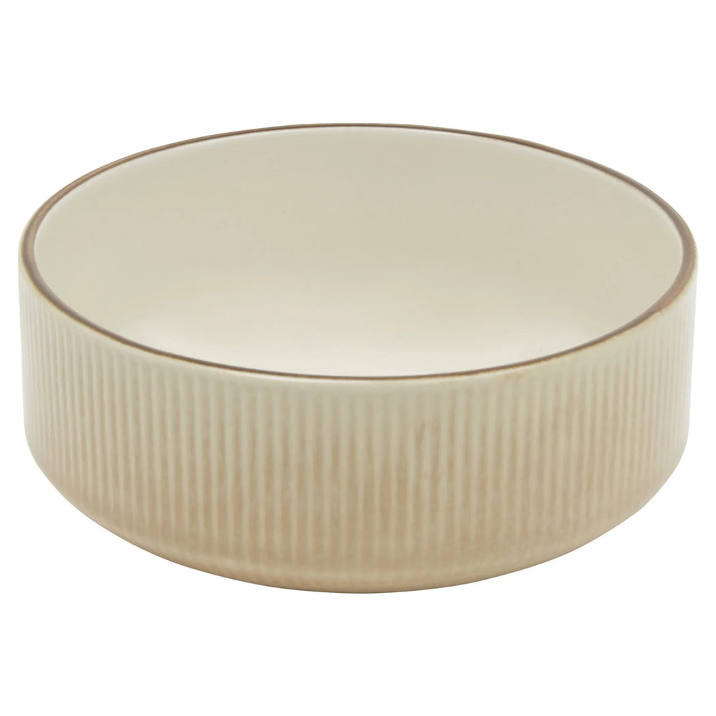 Sand Sixteen Piece Round Striped Ceramic Service For Four Dinnerware Set