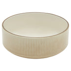 Sand Sixteen Piece Round Striped Ceramic Service For Four Dinnerware Set
