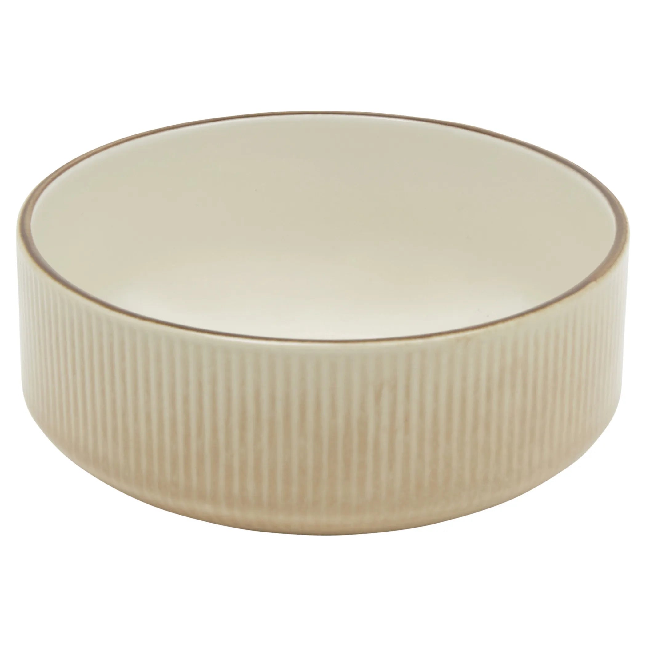 Sand Sixteen Piece Round Striped Ceramic Service For Four Dinnerware Set