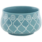 Turquoise Sixteen Piece Round Trellis Ceramic Service For Four Dinnerware Set