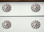 Set of Eight Brown Ceramic And Metal Drawer Pull Knobs