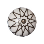 Set of Eight Brown Ceramic And Metal Drawer Pull Knobs