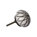 Set of Eight Brown Ceramic And Metal Drawer Pull Knobs