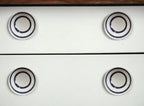 Set of Eight Black And White Ceramic And Metal Drawer Pull Knobs