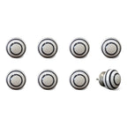 Set of Eight Black And White Ceramic And Metal Drawer Pull Knobs