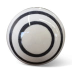 Set of Eight Black And White Ceramic And Metal Drawer Pull Knobs