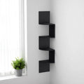 10" Black Wood Wall Mounted Corner Shelf