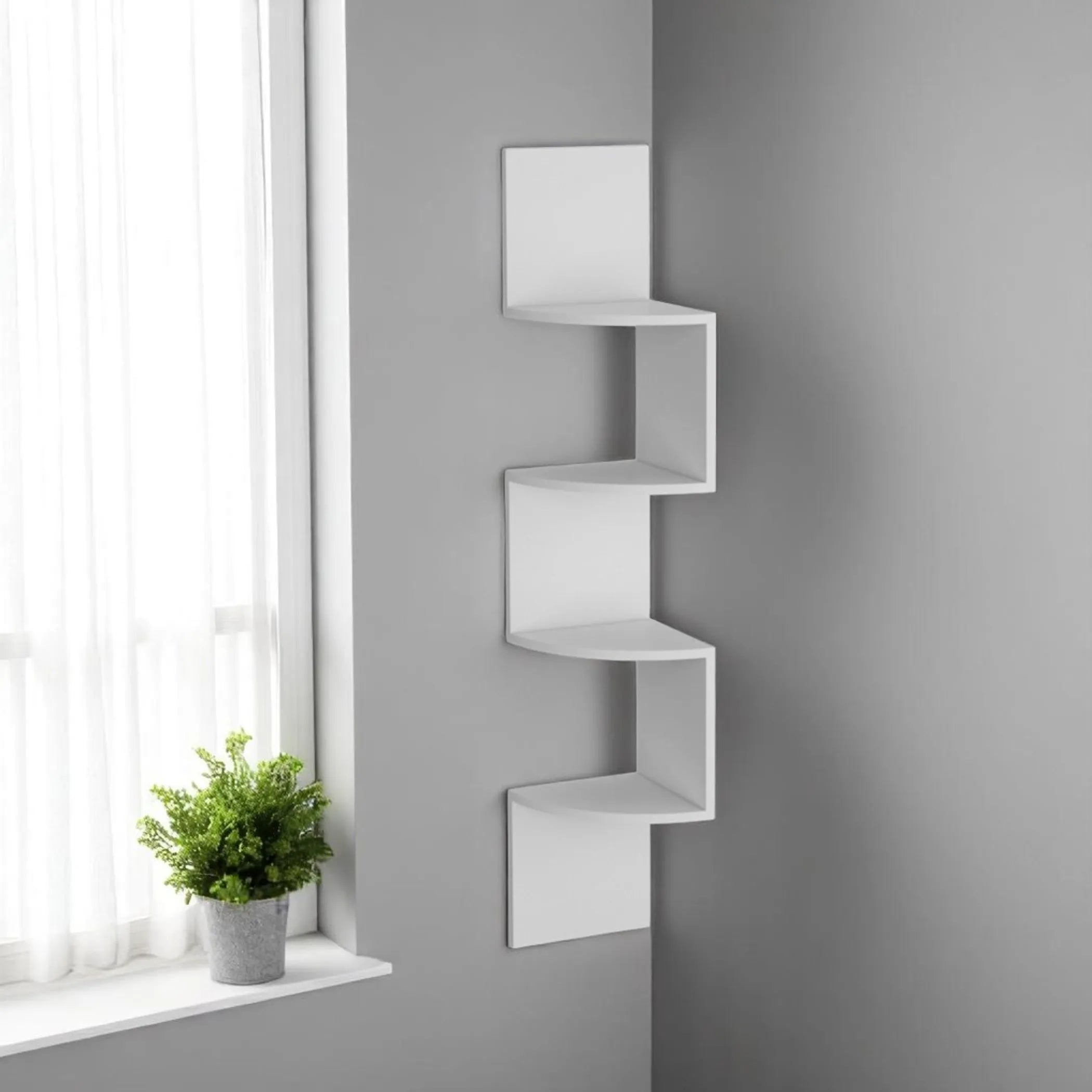 Wood Wall Mounted Corner Shelf