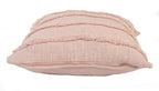 Set of Two Pink Ribbed Cotton Throw Pillows With Fringe