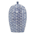 Fish Print Oval Ceramic Table Vase