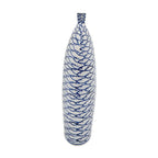 Fish Print Oval Ceramic Table Vase