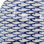 Fish Print Oval Ceramic Table Vase