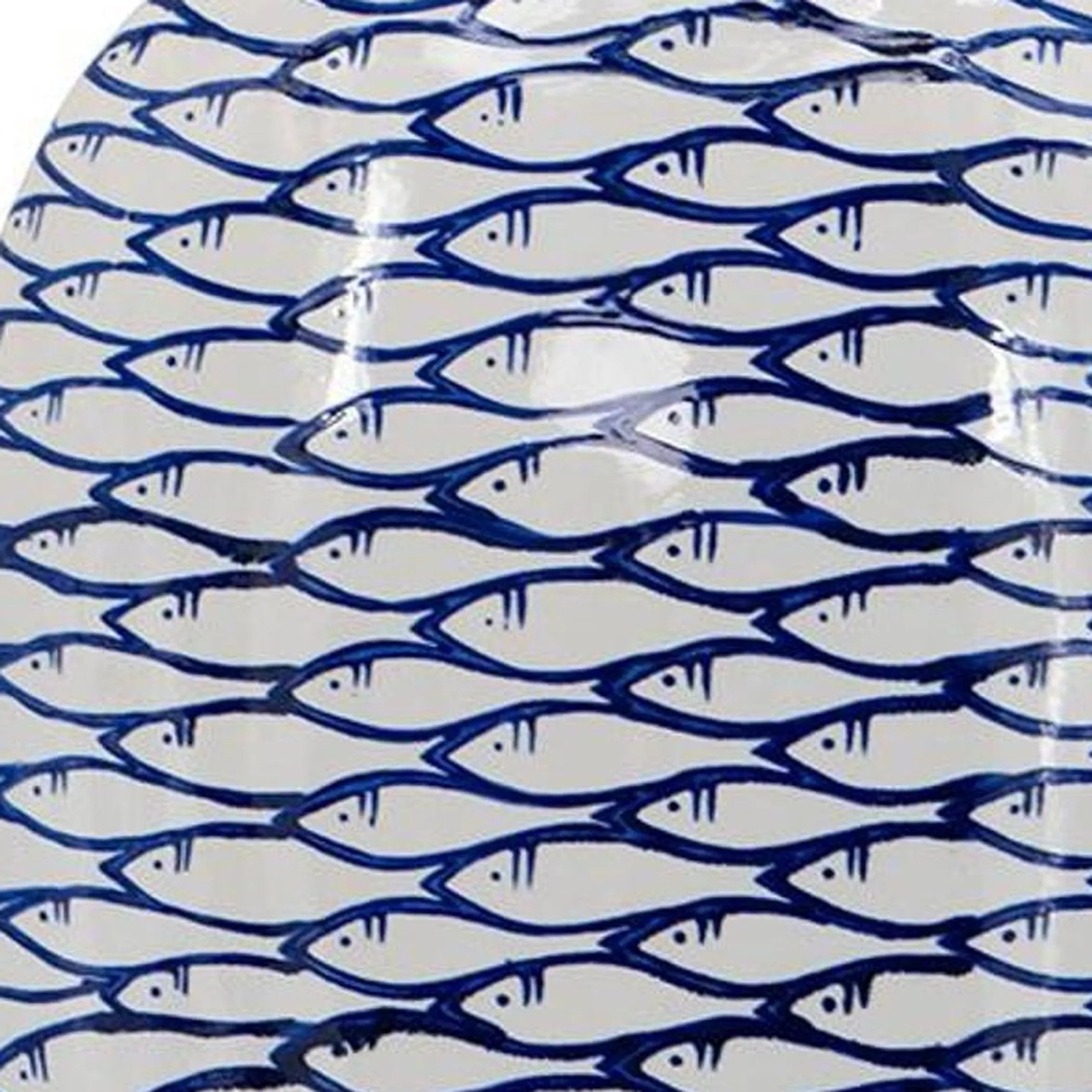 Fish Print Oval Ceramic Table Vase