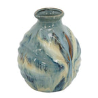 Beige And Brown Abstract Round Ceramic Table Vase