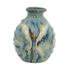 Beige And Brown Abstract Round Ceramic Table Vase