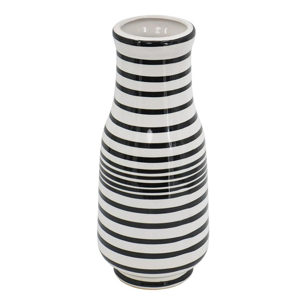 Hand Painted Stripe Ceramic Table Vase