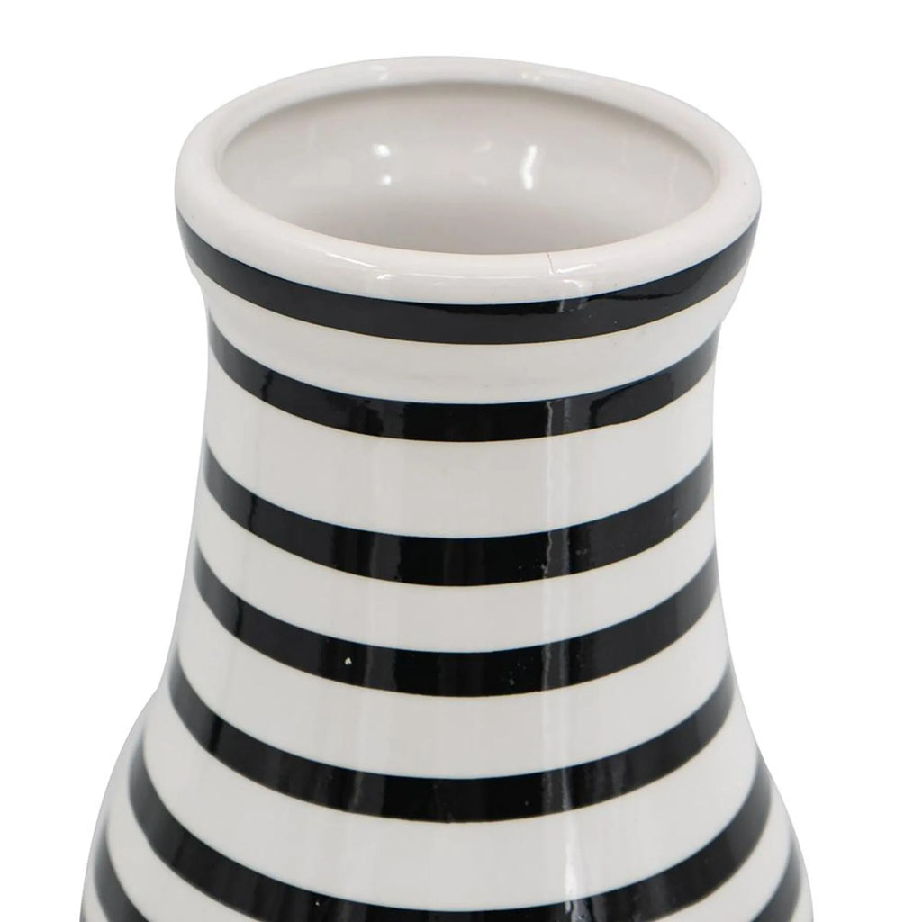 Hand Painted Stripe Ceramic Table Vase