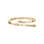 40" Brown Wood Beads And Rope Decorative Tassel