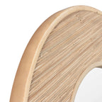 34" Brown Rattan Round Accent Mirror