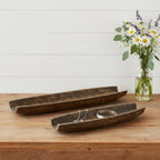 Dark Wood Boat Vanity Trays