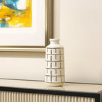 Geometric Cylindrical Ceramic Table Vase
