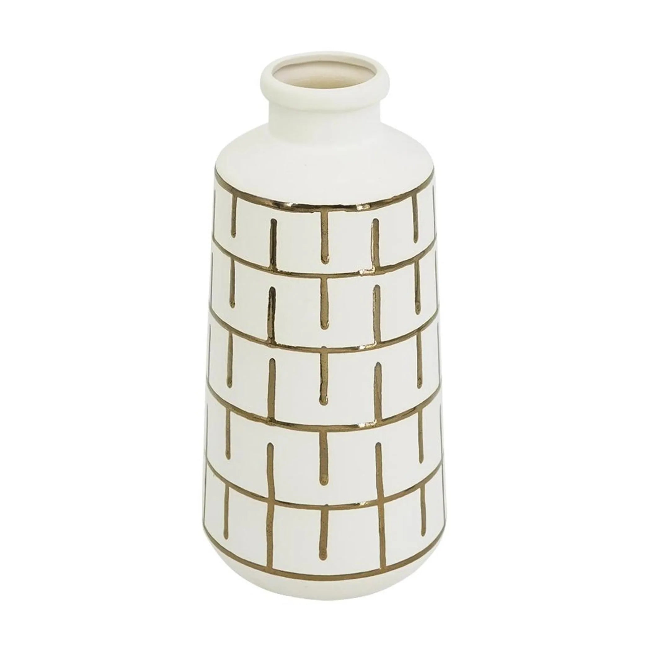 Geometric Cylindrical Ceramic Table Vase