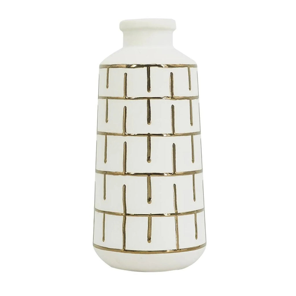 Geometric Cylindrical Ceramic Table Vase
