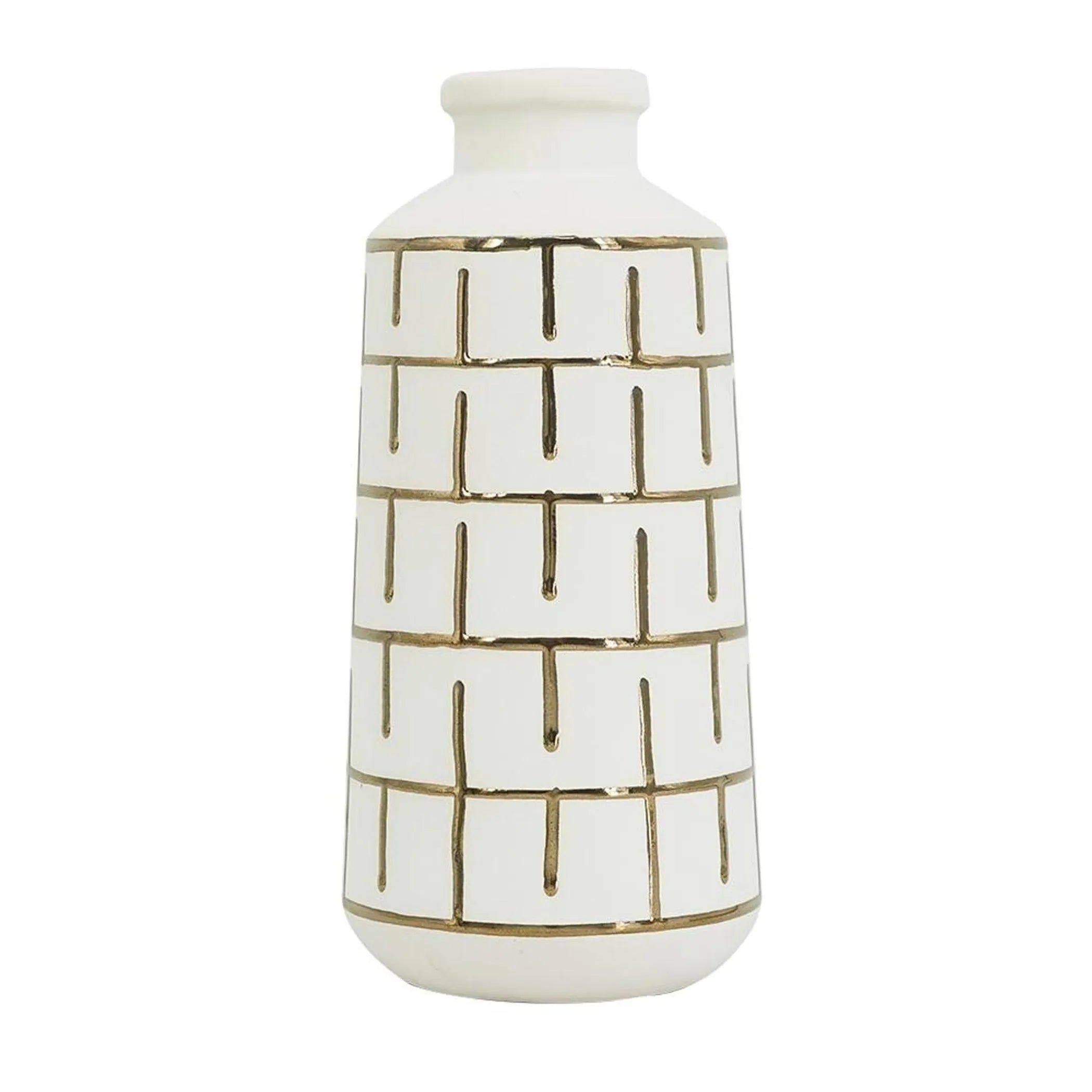 Geometric Cylindrical Ceramic Table Vase