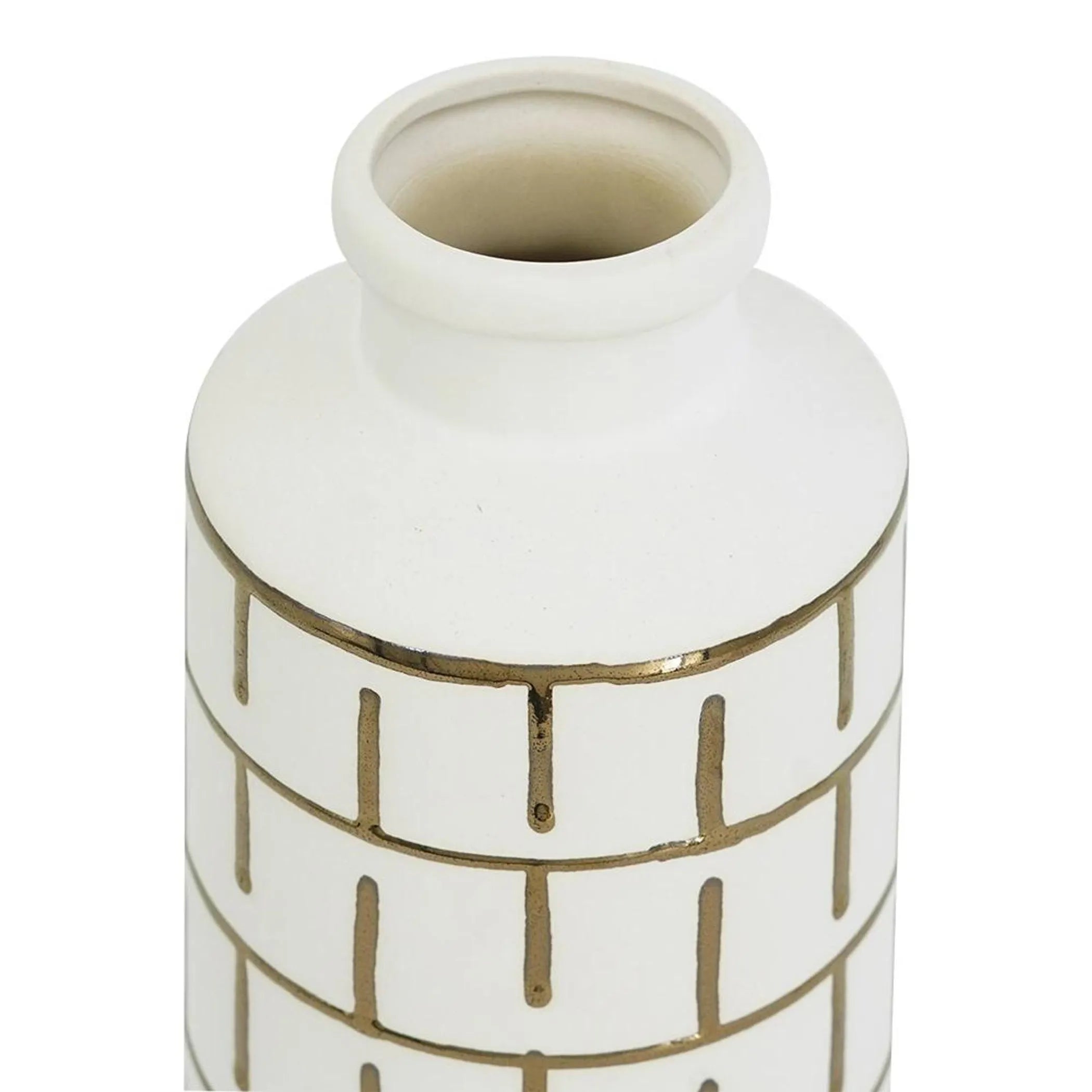 Geometric Cylindrical Ceramic Table Vase
