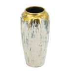 Ivory And Gold Modern Abstract Ceramic Table Vase