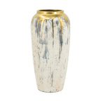 Ivory And Gold Modern Abstract Ceramic Table Vase