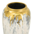 Ivory And Gold Modern Abstract Ceramic Table Vase