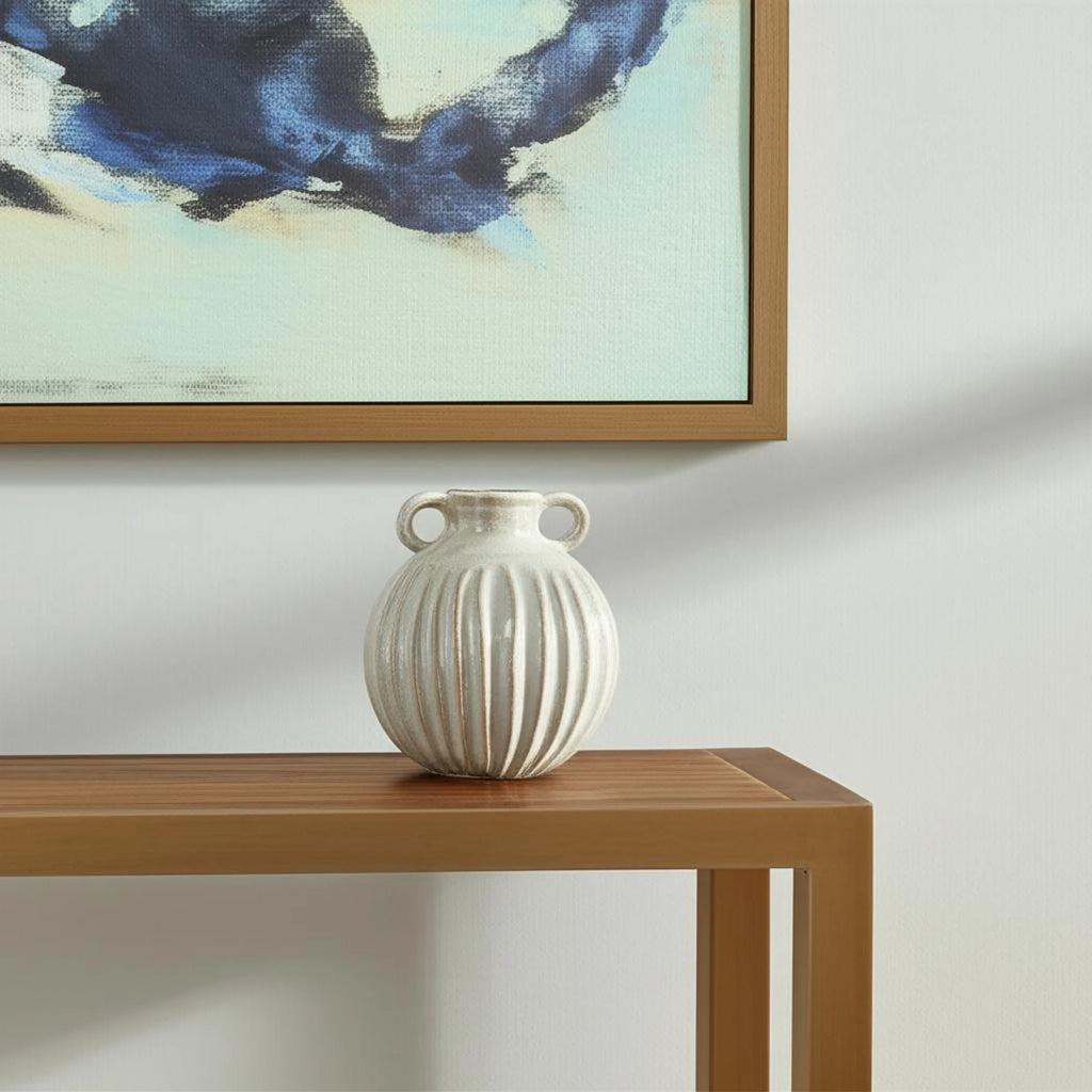 Round With Handles Ceramic Table Vase