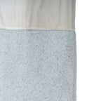 16" Brown Light Blue And Off White Color Block Square Ceramic Table Vase