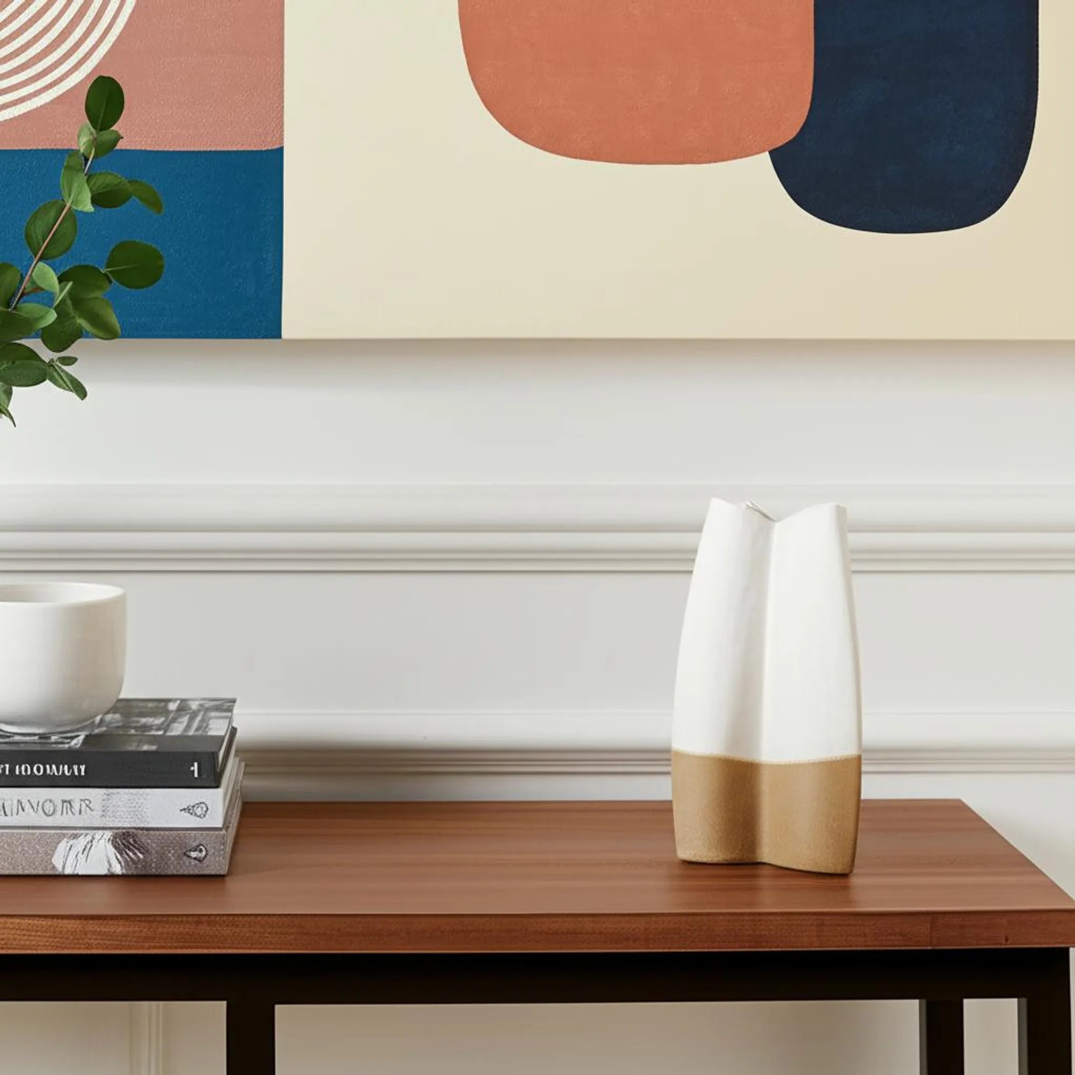 Color Block Ceramic Table Vase