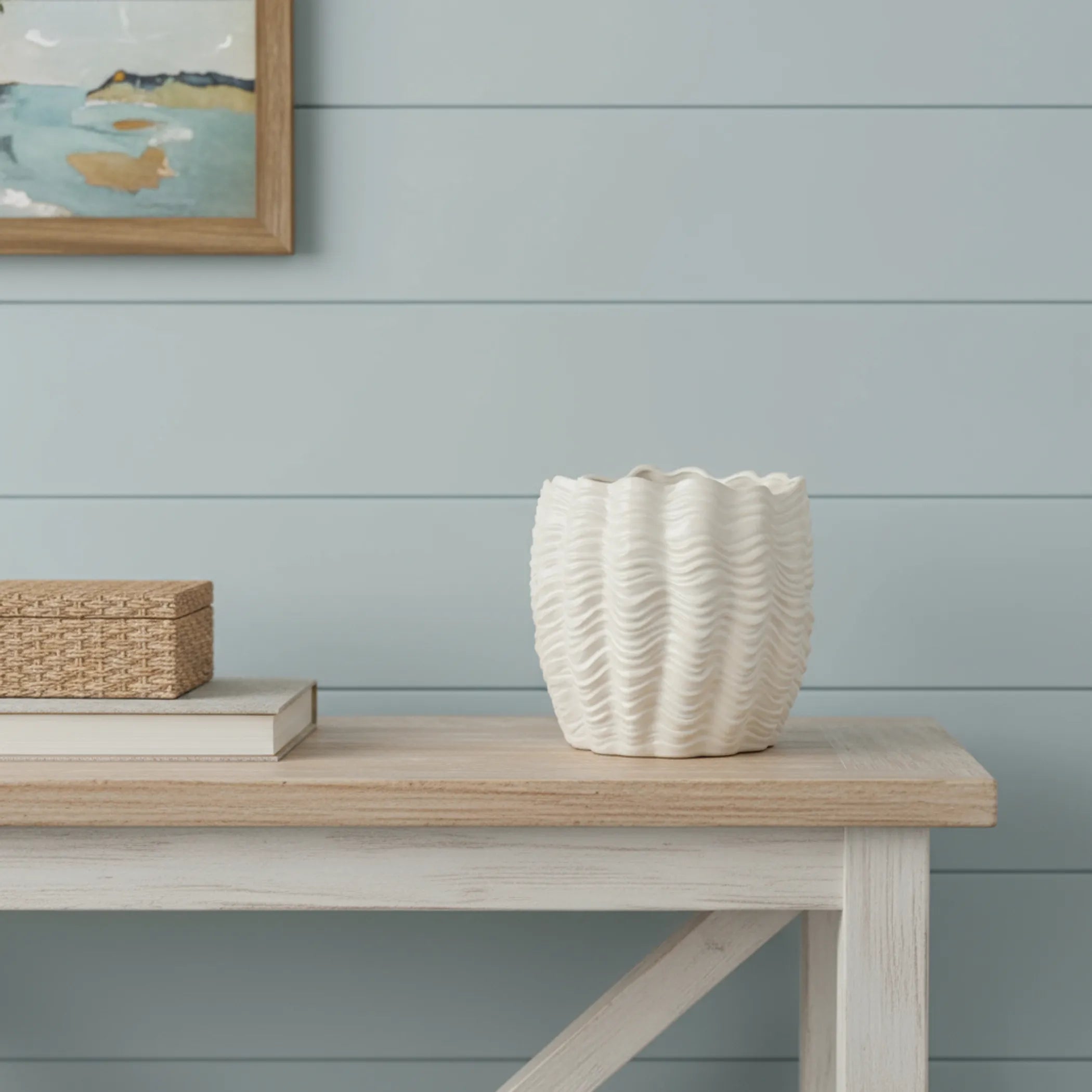 Ceramic Sculptural Waves Table Vase