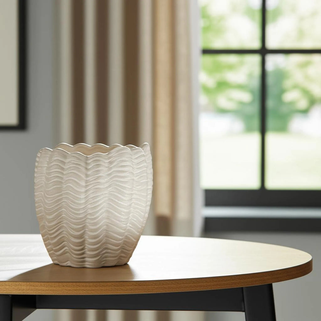 Ceramic Sculptural Waves Table Vase