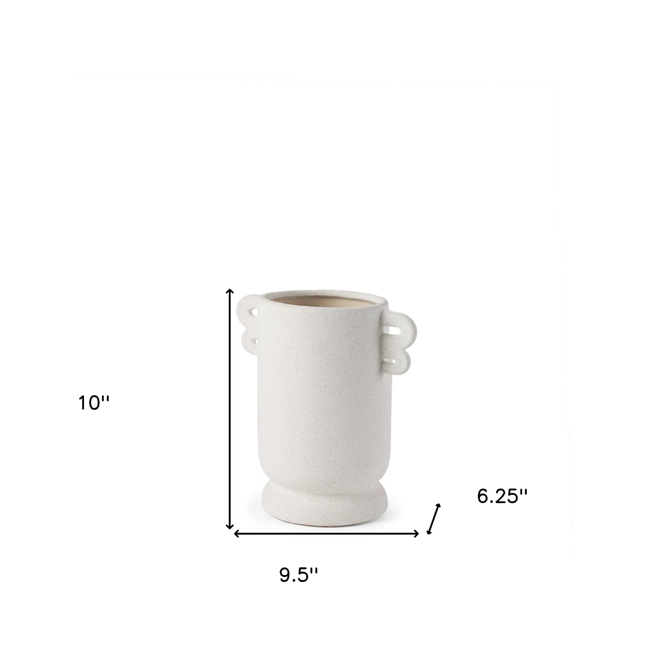 Ceramic Cylinder Table Vase With Handles