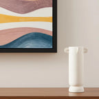 Cylinder Ceramic Table Vase With Handles