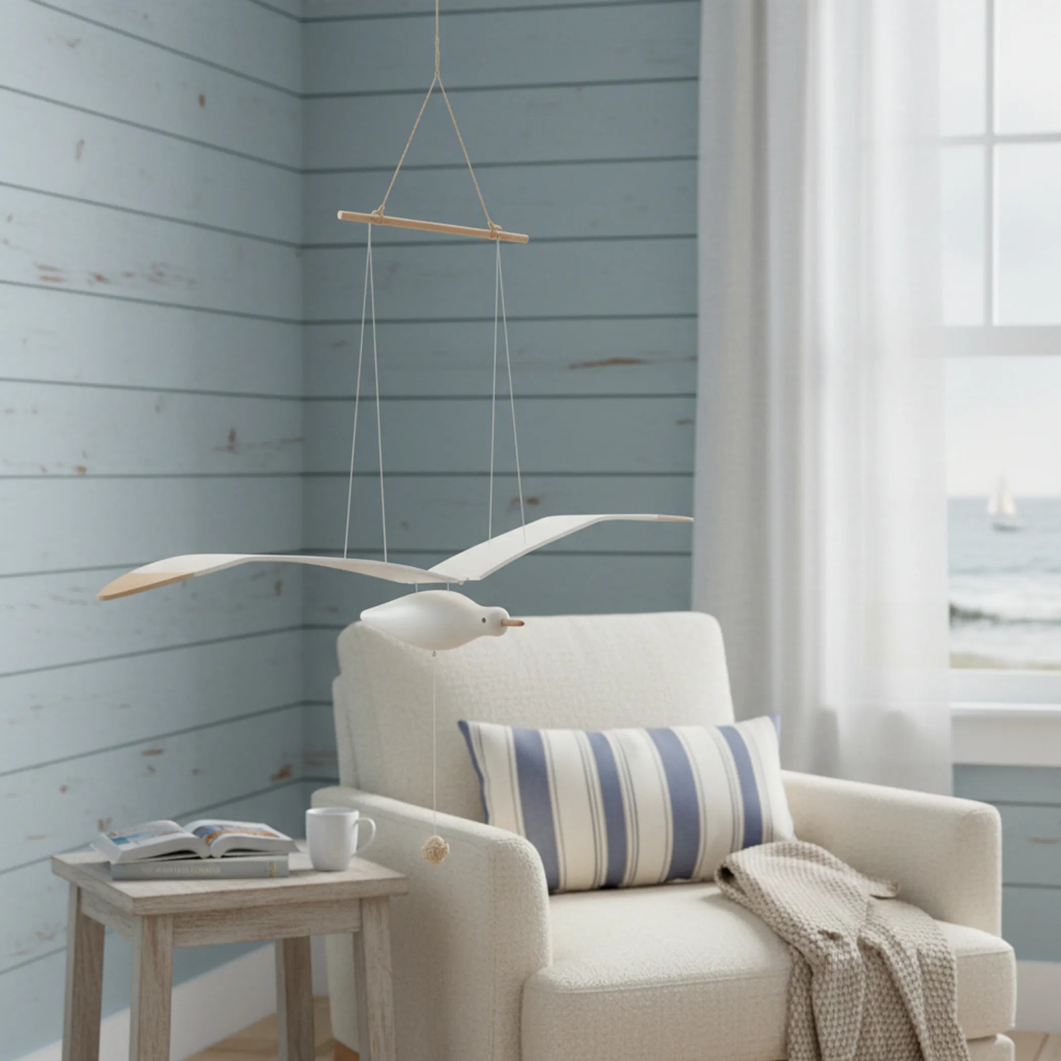 Hanging Seagull Decorative Sculpture