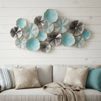 Charcoal Abstract Metal Round Discs Hanging Dimensional Sculpture